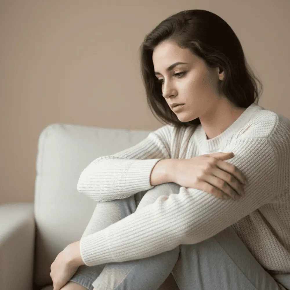 Mujer adulta en sesión de terapia online trabajando heridas emocionales de la infancia con una psicóloga desde su casa en Madrid.